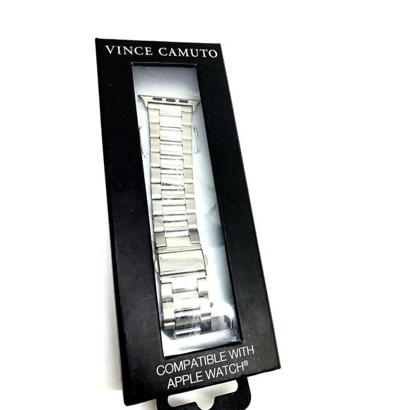 Vince Camuto Men's Apple Watch Band Silver Stainless Steel 42/44/45mm - Picture 1 of 6